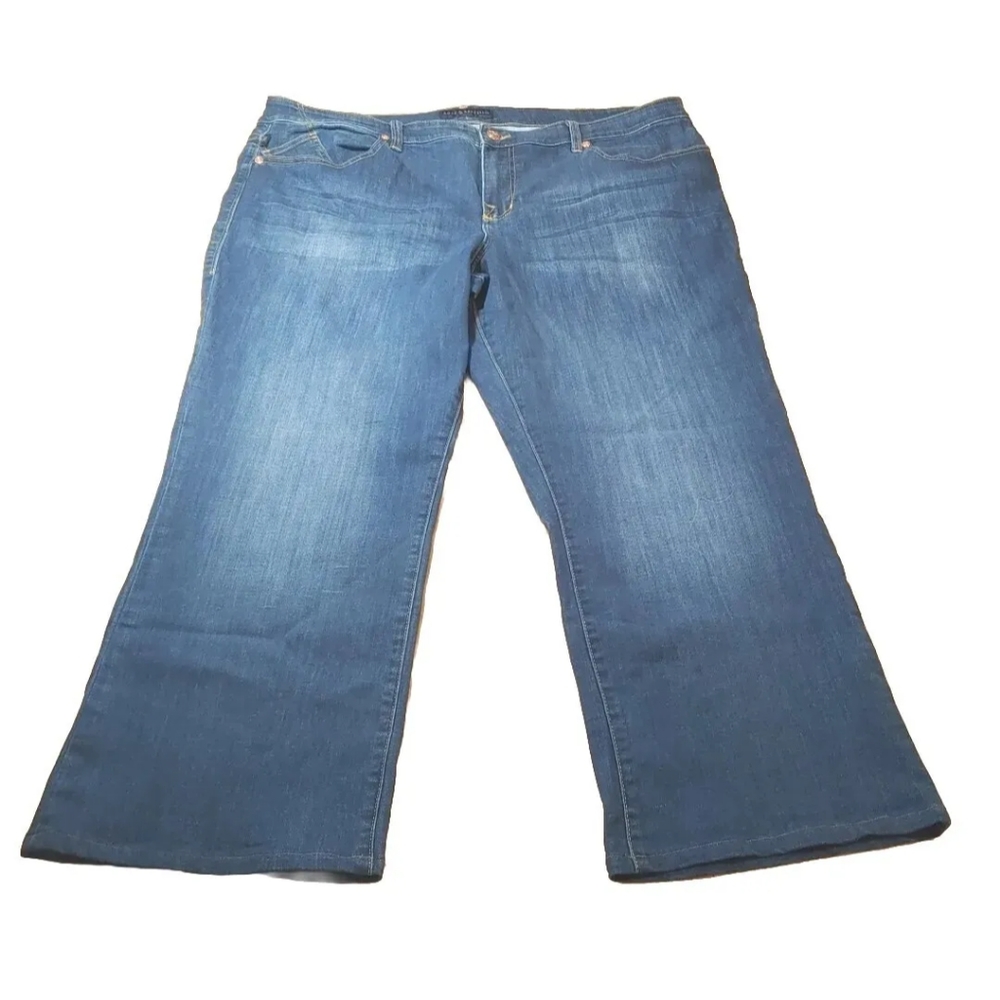 Rock Republic Wide Leg Jeans Kasandra Blue Stretch Denim  24/26W Size 46/29